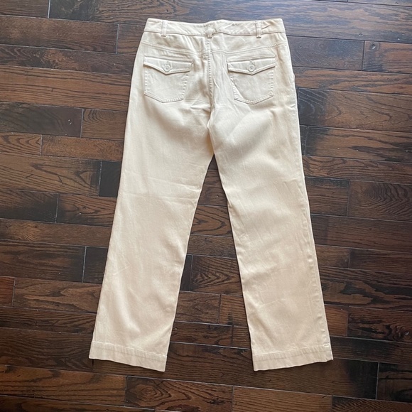 Y2K Banana Republic Stretch Pants - Slightly Ribbed Soft Texture - Cream - 4 - Picture 2 of 8